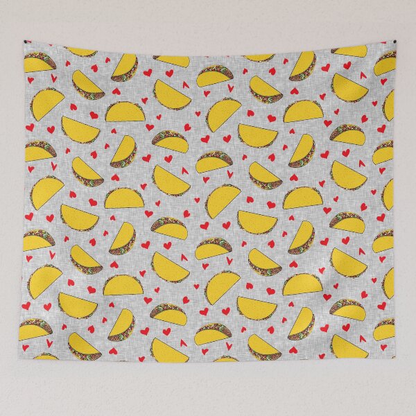 Item preview, I love tacos - tacos & hearts - grey designed and sold by littlearrow.