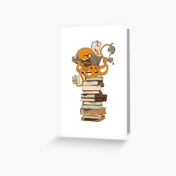 Item preview, Reading Octopus, tea, coffee and books gift designed and sold by dogeatdoug.