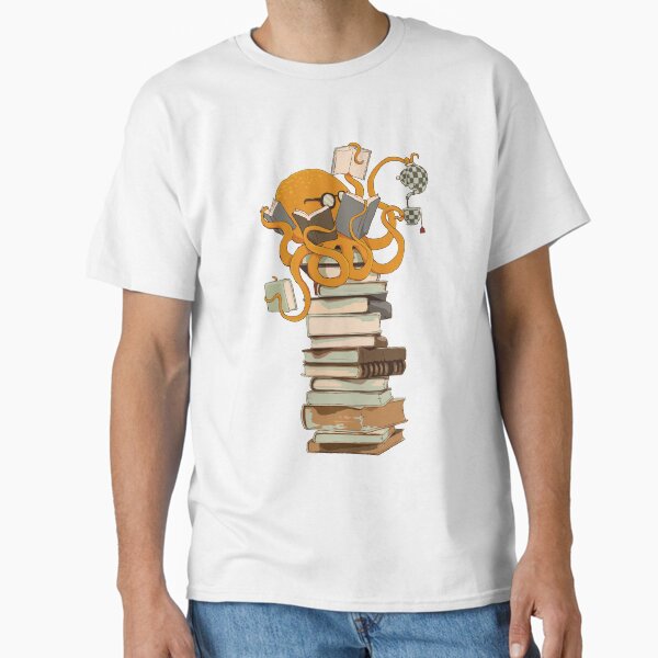 Vista previa del artículo con la obra «Lectura de regalo de pulpo, té, café y libros», diseñado y vendido por dogeatdoug.