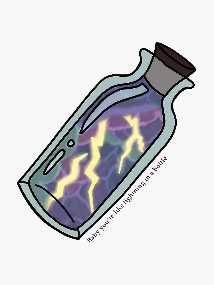 "Lightning in a Bottle" Sticker for Sale by tbaird1 Redbubble