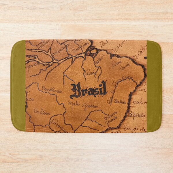 Item preview, Brazil Map in Leather designed and sold by djrunnels.