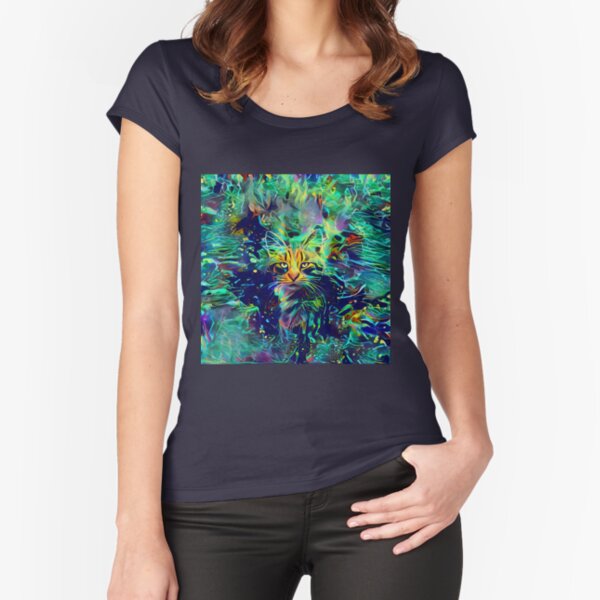 Deep Style Cat Fitted Scoop T-Shirt