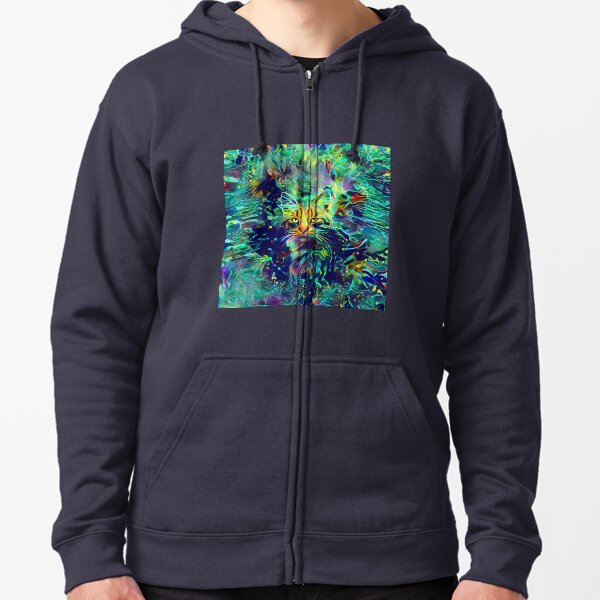 Deep Style Cat Zipped Hoodie