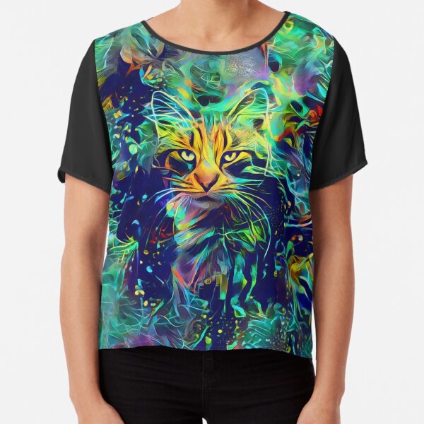 Deep Style Cat Chiffon Top