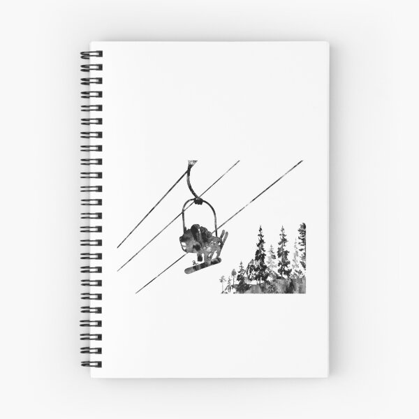 Item preview, Snowboarder and a skier on the lift designed and sold by Rosaliartbook.