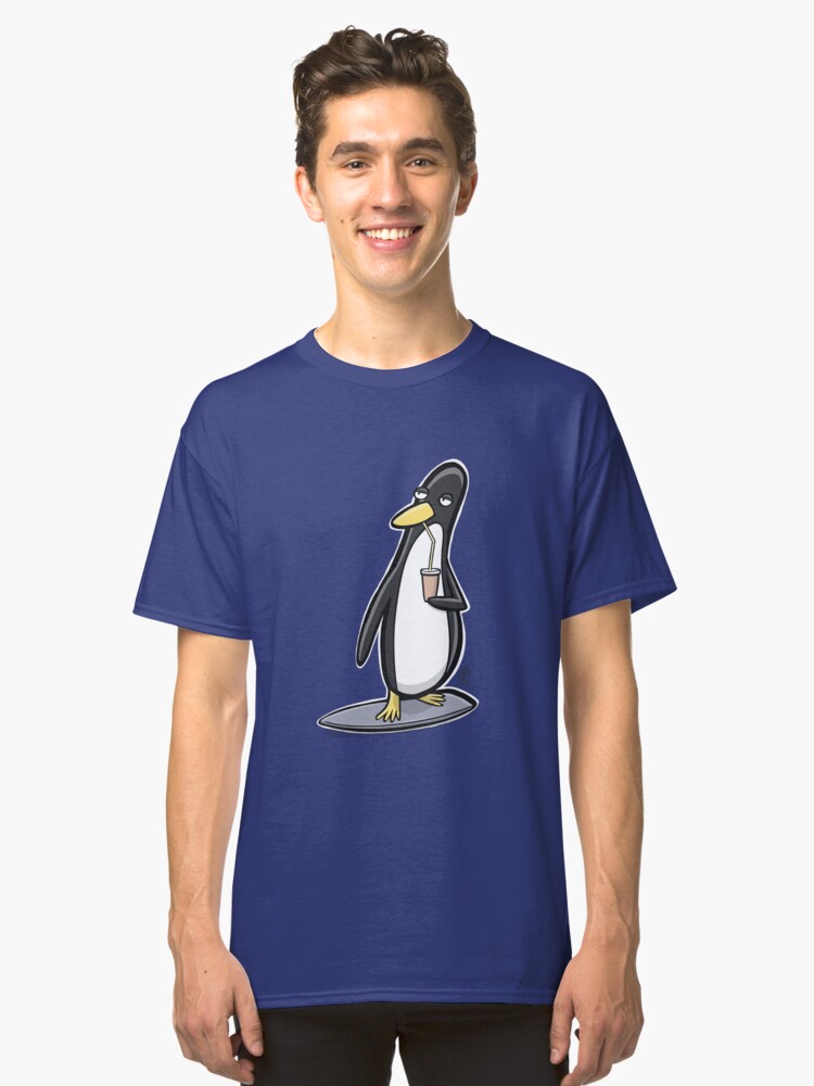 Alternate view of Linux Surf Penguin Classic T-Shirt