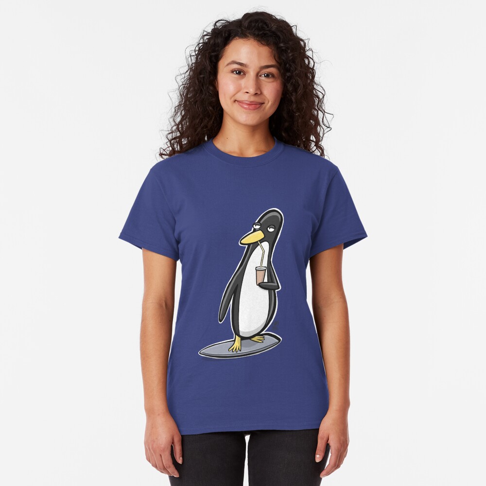 Linux Surf Penguin Classic T-Shirt