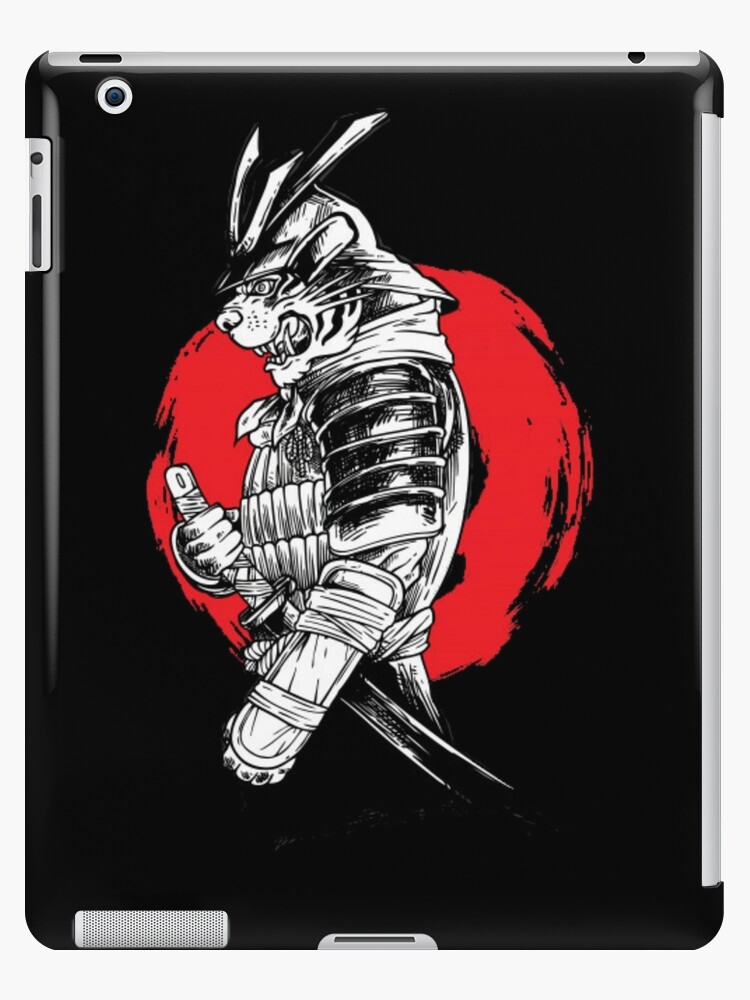 Funda Y Vinilo Para Ipad Samurai Leon Tigre Armadura Negro Blanco Espada Ninja Guerrero Samurai De Design2z Redbubble