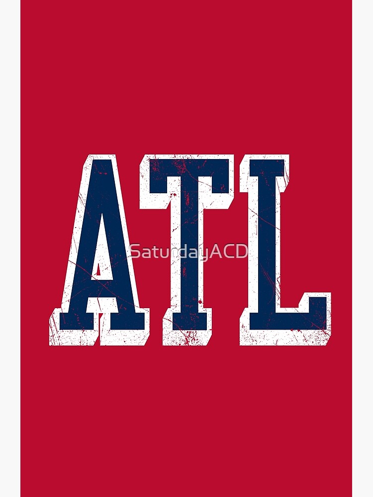 Atlanta Retro Baseball - Navy Sticker for Sale by SaturdayACD