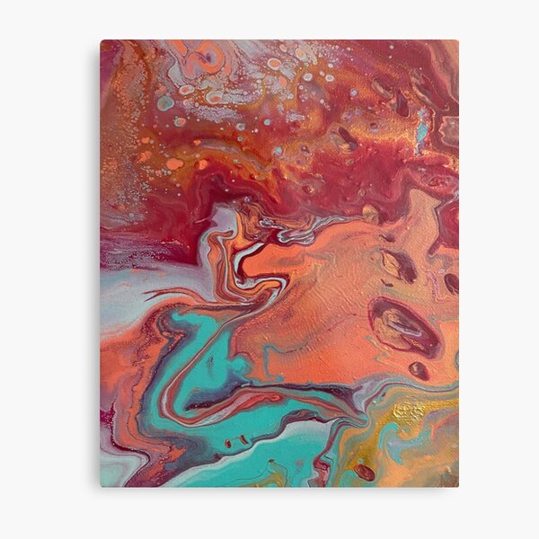 acrylic paint pour sticker 2 Metal Print