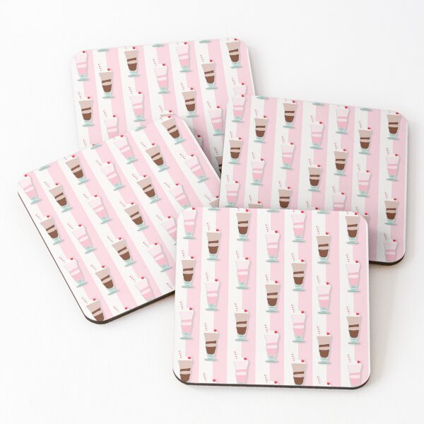 Item preview, The Ice Cream Soda Shop - Milk Shakes in  Pastel Pink and Cream Stripe designed and sold by tandre.