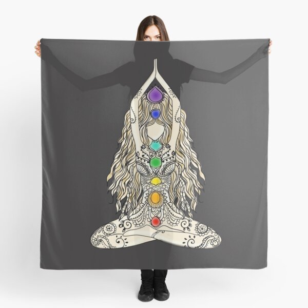 yoga lotus position namaste india sport meditation 7 chakras om spiritual Scarf