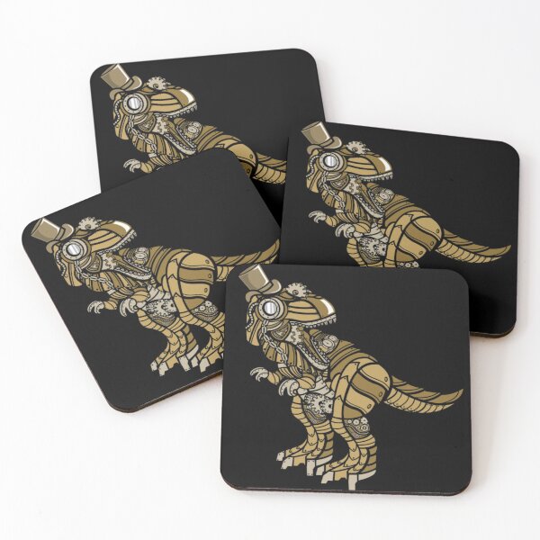 Item preview, t rex, Dino, dinosaurs, dragons, robots, black gold, black, gold, robot dinosaurs, designed and sold by Design2Z.