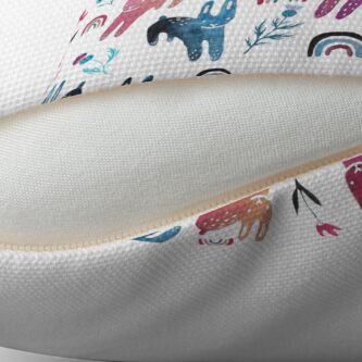 Alternate view of Rainbow Bunnies and florals Floor Pillow