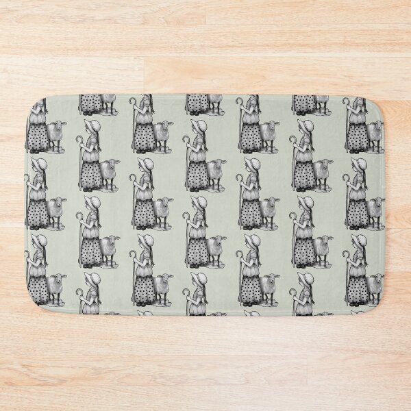 Item preview, Little Bo-Peep with Sheep, Original Pencil Drawing, Nursery Rhyme, Art designed and sold by JoyfulWhimsy.