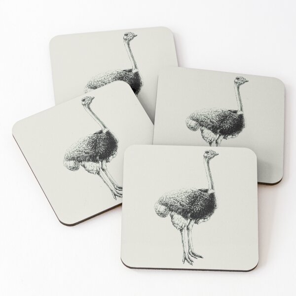 Item preview, Common ostrich animal portrait (light background) designed and sold by MMMSdesigns.