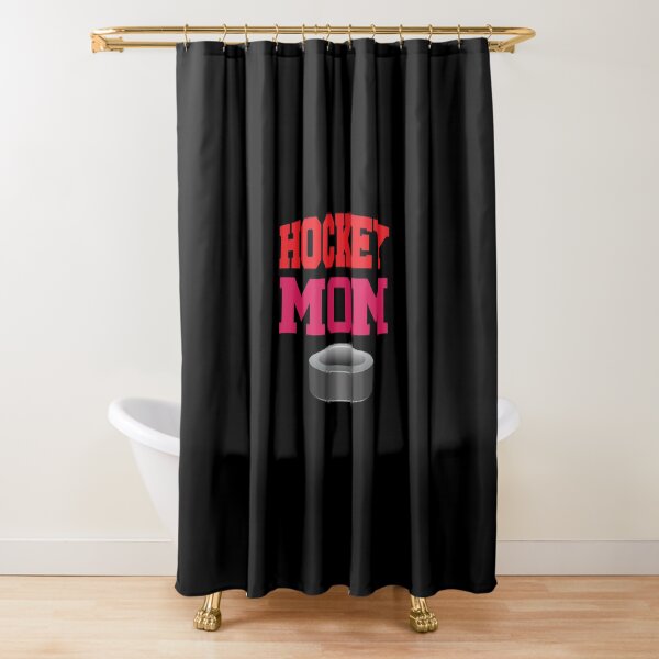 'Hockey Mom' (Black) Shower Curtain