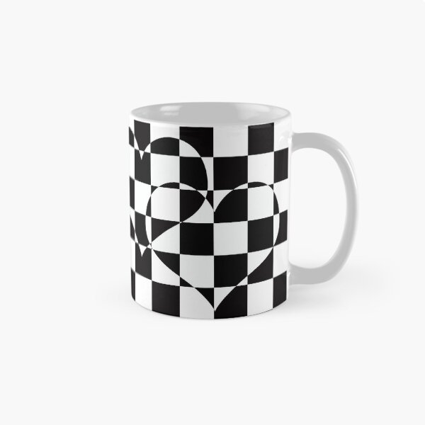 Item preview, Black and white checkered pattern with hearts. designed and sold by marinaklykva.