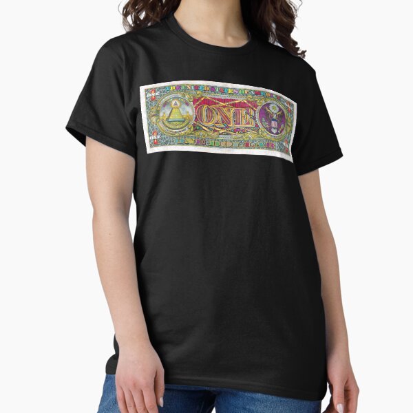 Funny Money One Dollar Caution (Reverse) Classic T-Shirt