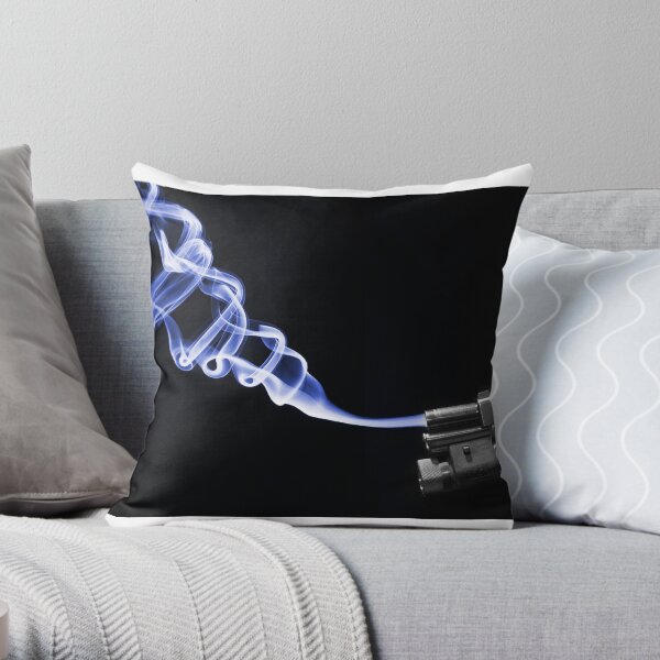 Blue Smoke Throw Pillow