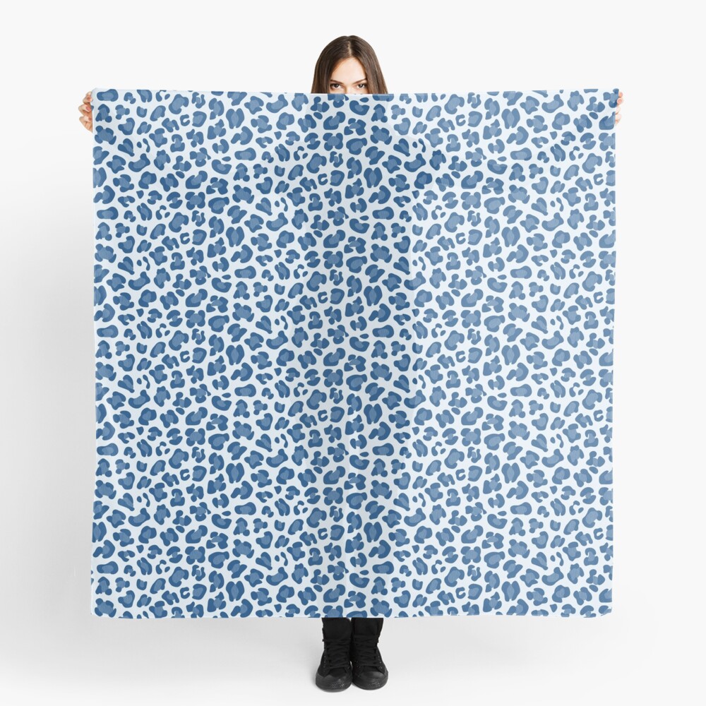 Leopard Print - Classic Blue - Light Scarf