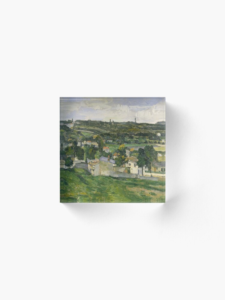 Alternate view of Stolen Art - View of Auvers-sur-Oise by Paul Cezanne Acrylic Block