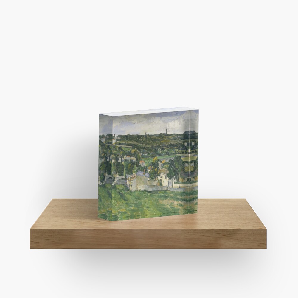 Stolen Art - View of Auvers-sur-Oise by Paul Cezanne Acrylic Block
