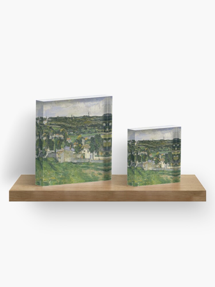 Alternate view of Stolen Art - View of Auvers-sur-Oise by Paul Cezanne Acrylic Block