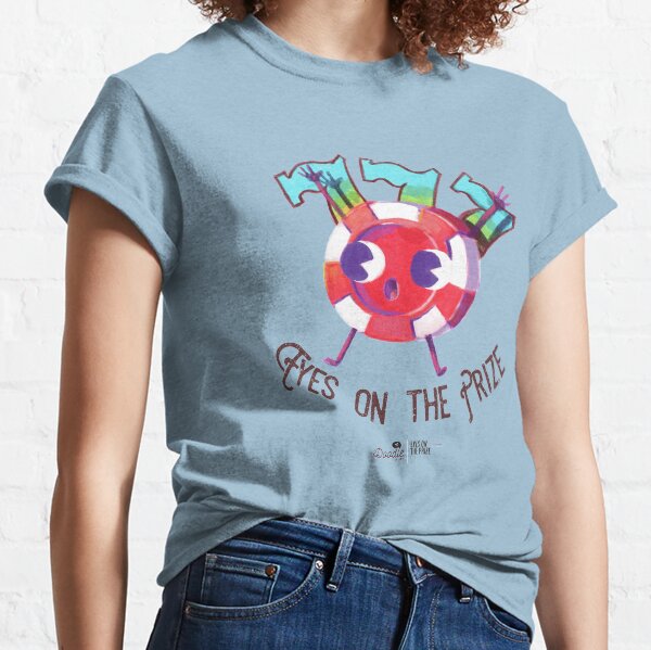 "Eyes on the Prize", caricatura retro de ficha de poker Camiseta clásica
