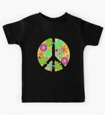 Peace Out Groovy Peace Sign Kids Tee