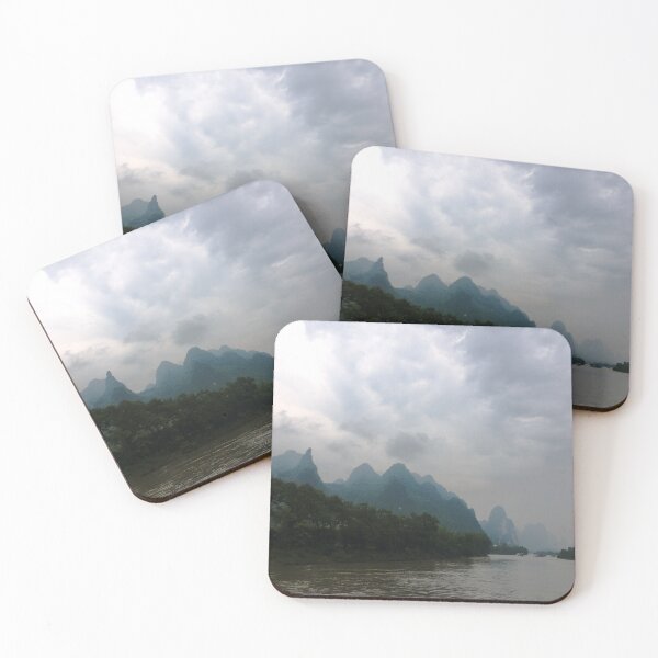 Item preview, Li River karst formations in the rain designed and sold by KateMcCSeattle.