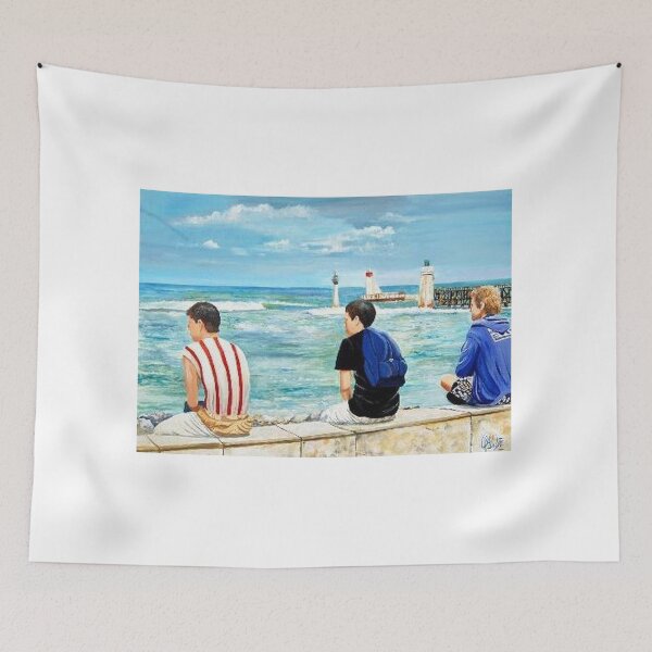 Aperçu de l'œuvre personnages bord de mer créée et vendue par bastidecreation.
