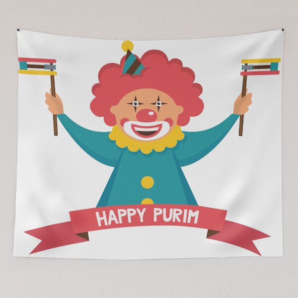 Item preview, HAPPY PURIM CLOWN designed and sold by Pointit.
