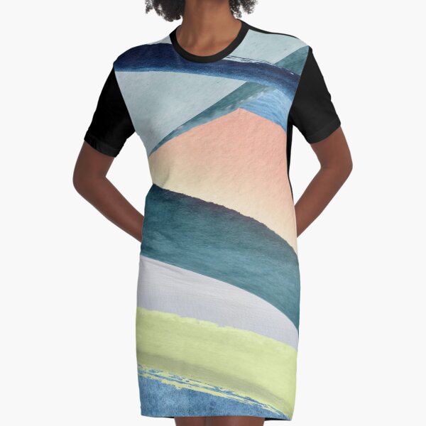 Modern Colorful Design Graphic T-Shirt Dress