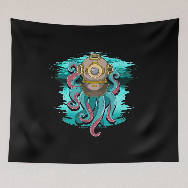 Item preview, Scuba Diving Octopus Steampunk designed and sold by phoxydesign.