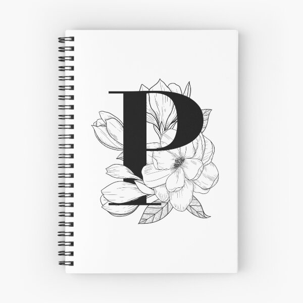 Artikelvorschau, Monogramm P mit Magnolien-Linie Kunst entworfen und verkauft von GraphicsbyNel.