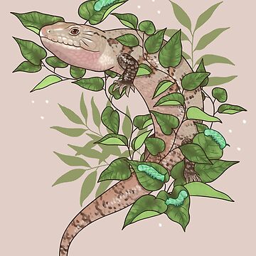 Artwork thumbnail, Blue Tongue Skink with Vines and Hornworms by Paige Penrose
