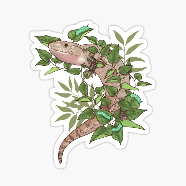 Item preview, Blue Tongue Skink with Vines and Hornworms designed and sold by Paige Penrose.