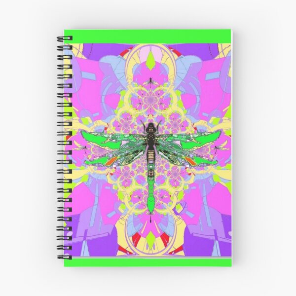 Item preview, DECORATIVE EMERALD DRAGONFLY PINK ABSTRACT ART  designed and sold by sharlesart.