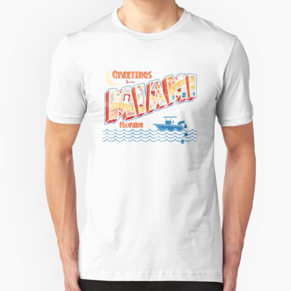 Greetings from Miami Slim Fit T-Shirt