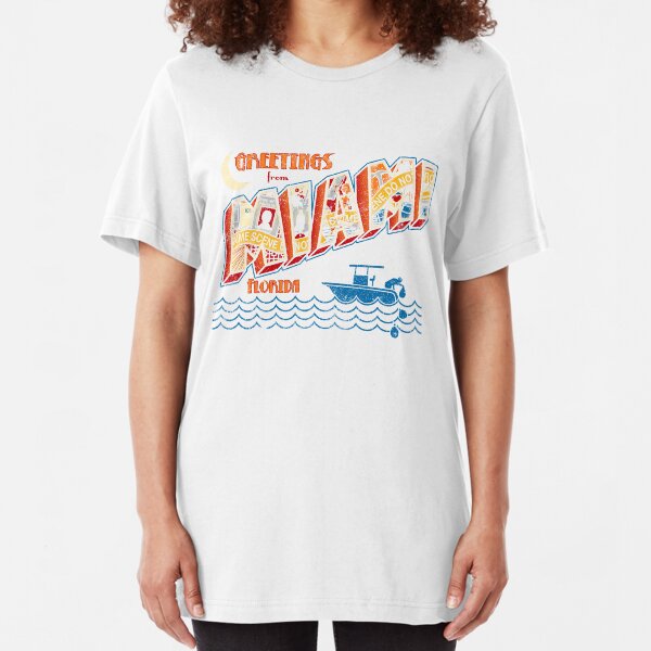 Greetings from Miami Slim Fit T-Shirt