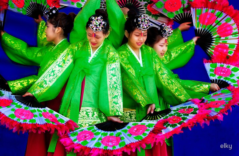 "Korean Fan Dance" by elky Redbubble