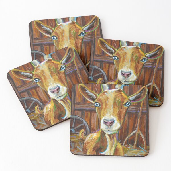 Item preview, Golden Goat in Barn by Robert Phelps designed and sold by RobertPhelpsArt.