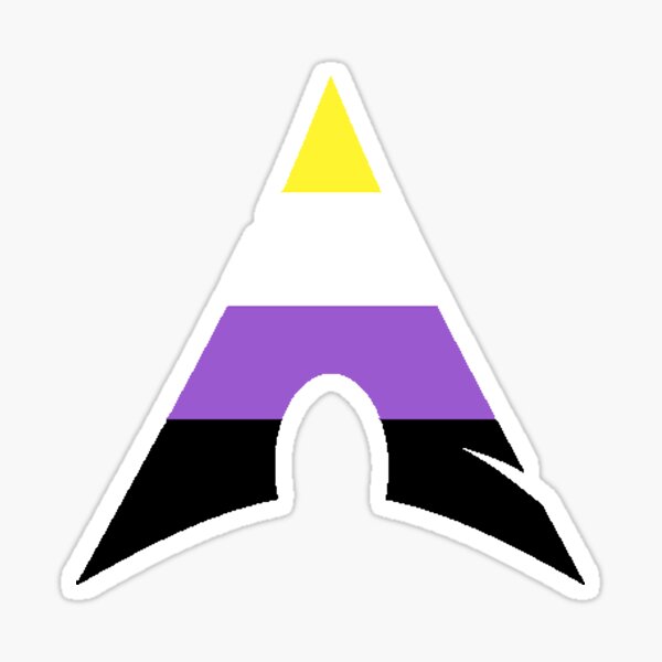 Item preview, Nonbinary pride flag Arch linux Logo designed and sold by LaniakeaOsc.