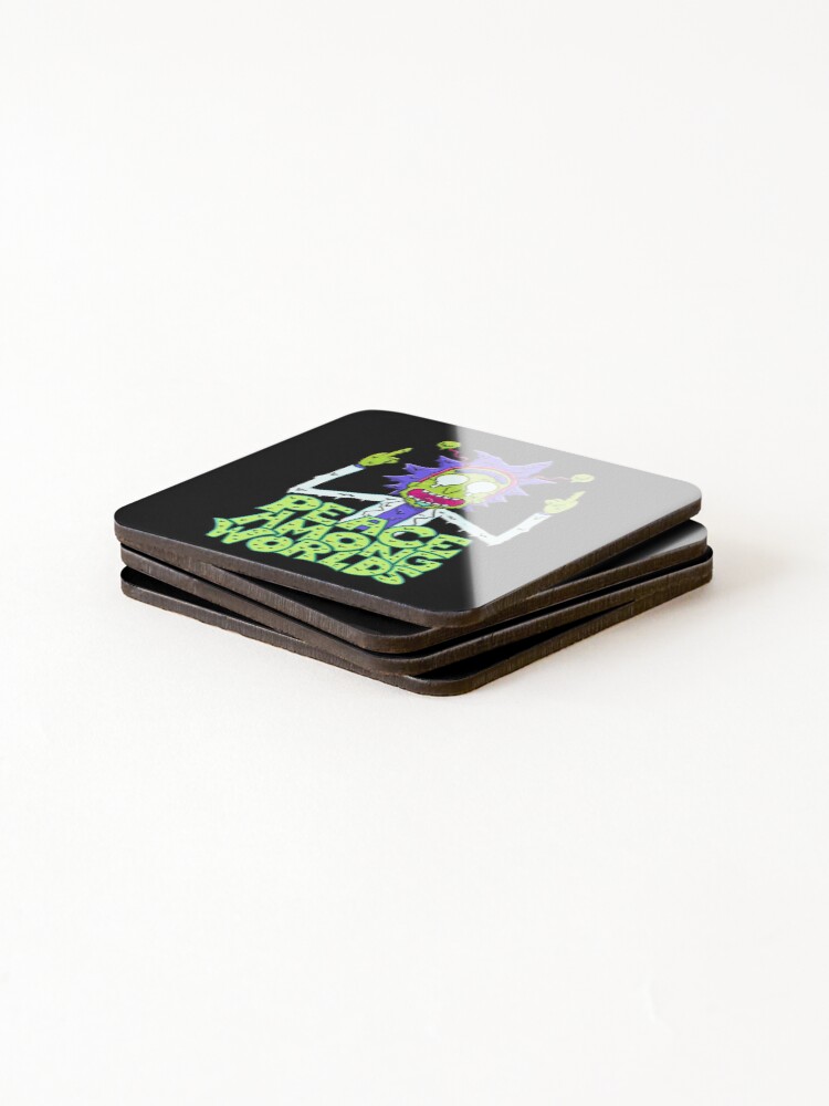 Alternate view of peace among worlds Rick and Morty melting Coasters (Set of 4)