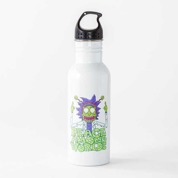 peace among worlds Rick and Morty melting Water Bottle