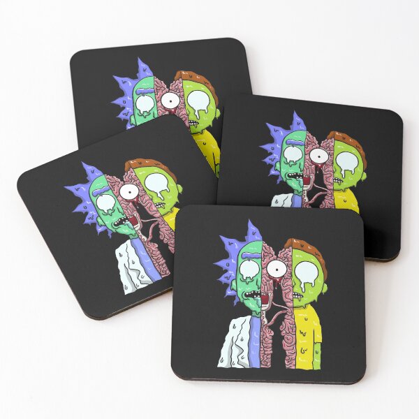 Rick and Morty melting Coasters (Set of 4)