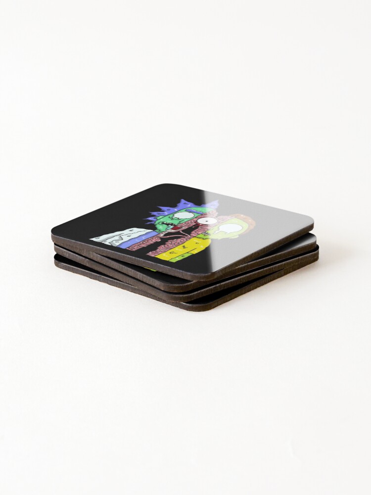 Alternate view of Rick and Morty melting Coasters (Set of 4)