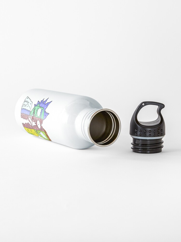 Alternate view of Rick and Morty melting Water Bottle