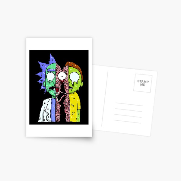 Rick and Morty melting Postcard